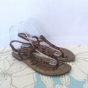 Sam Edelman Gigi Calf Hair Cheetah Print Thong 7.5